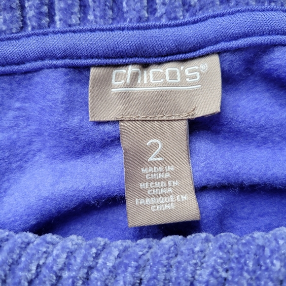 Chicos Sweater Size 2 L 12 Blue Split Envelope Neckline Lightweight Long Sleeve - Picture 5 of 11
